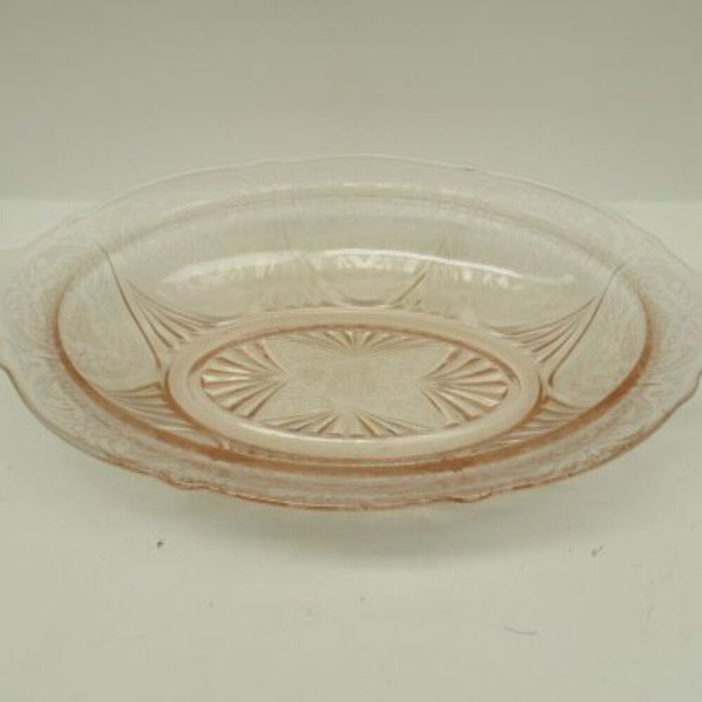 Hazel Atlas Depression Glass Pink ROYAL LACE 11 In Oval Vegetable Serving Bowl